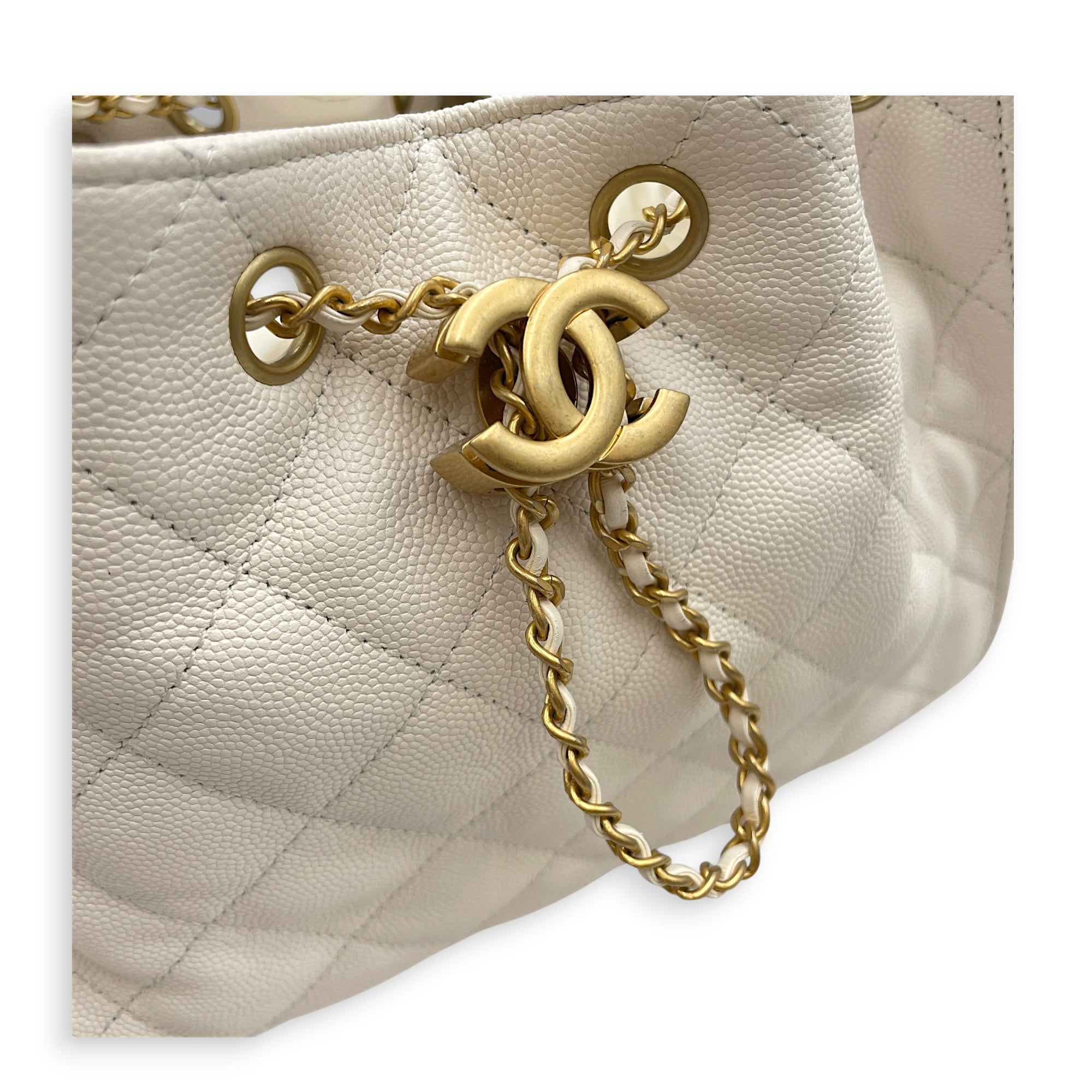 C25 Small White Shoulder Bag Gold hardware CL2607-22269 11