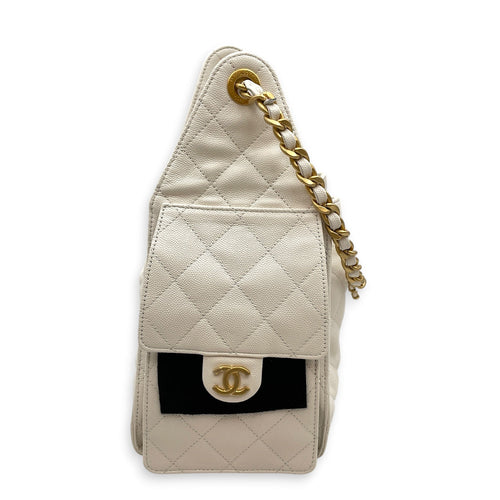 C25 Small White Shoulder Bag Gold hardware CL2607-22269 4