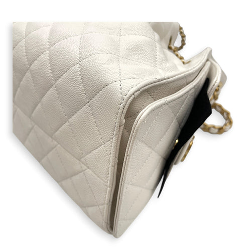 C25 Small White Shoulder Bag Gold hardware CL2607-22269 8