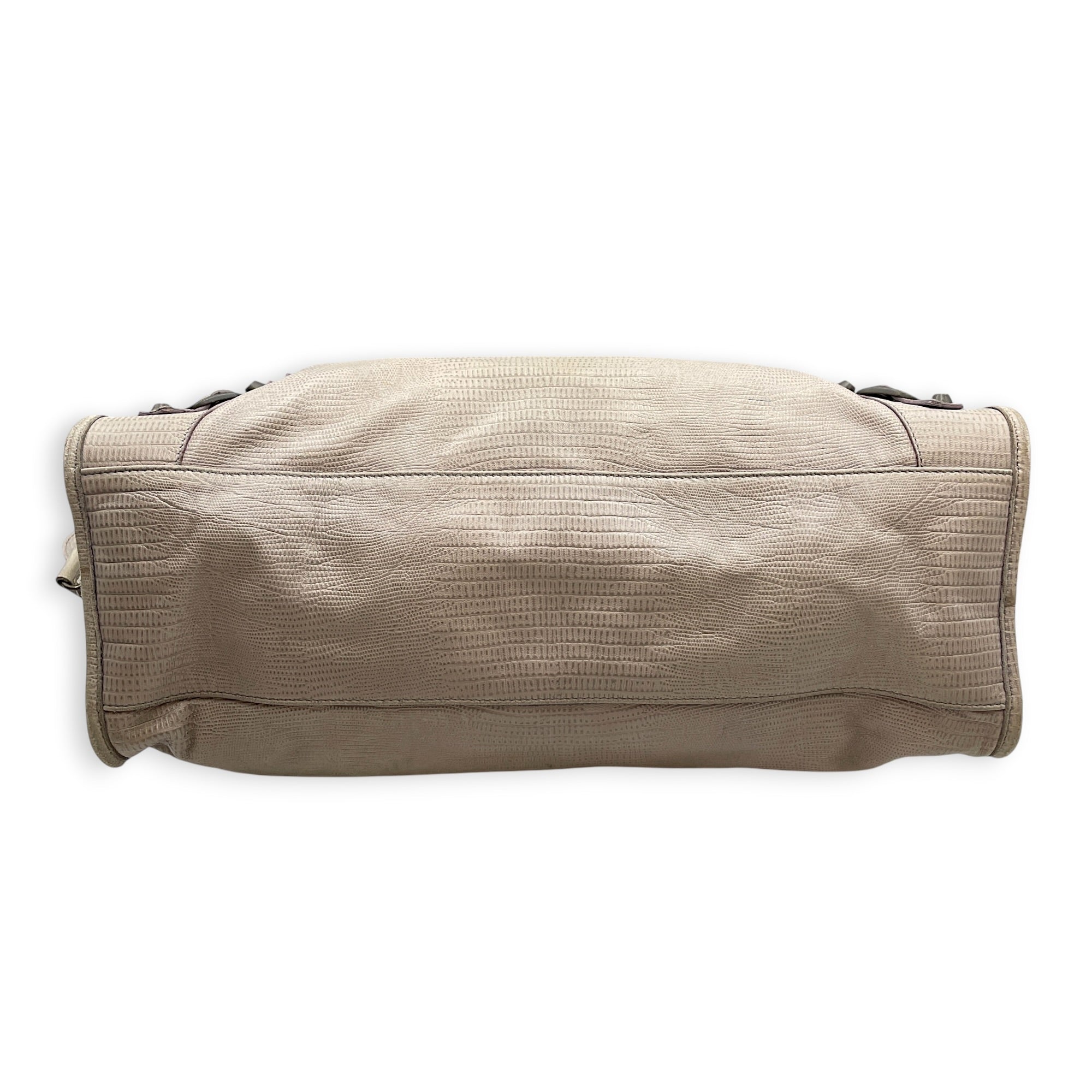 Lizard Embossed City Grey Shoulder Bag in Calfskin Brushed Silver hardware CL2607-22271 7
