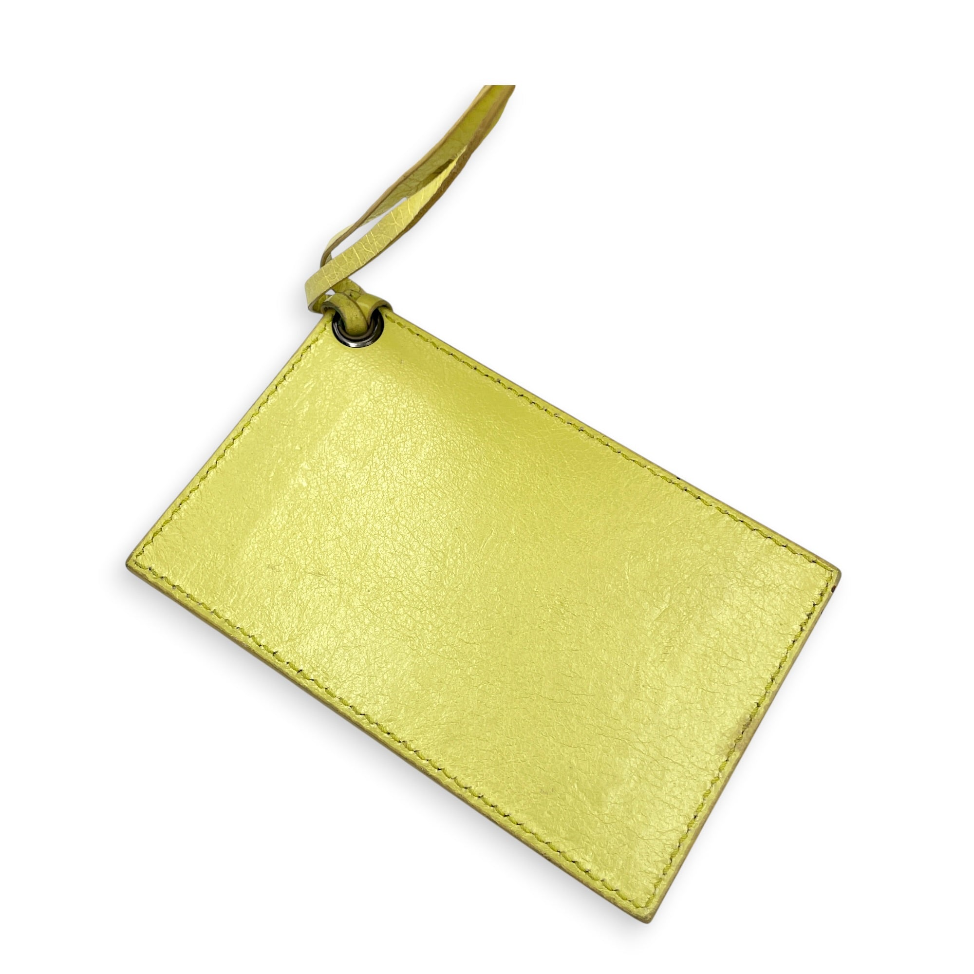Velo Yellow Shoulder Bag in Distressed Leather Ruthenium hardware