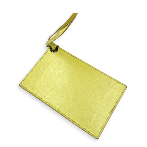 Velo Yellow Shoulder Bag in Distressed Leather Ruthenium hardware