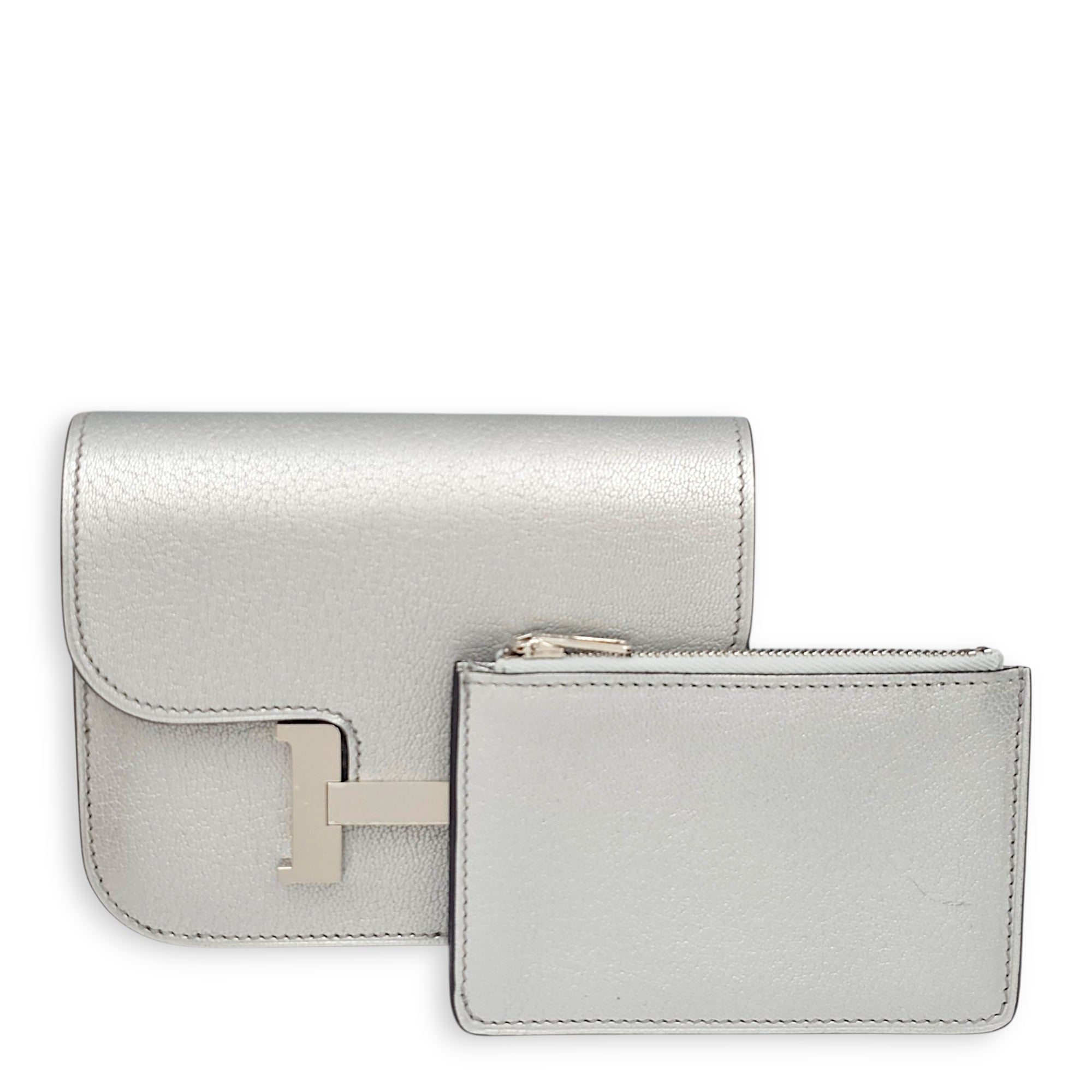 Constance Slim Argent Wallet in Chevre chamkila Palladium hardware CL2607-22277 3