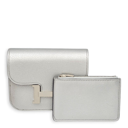 Constance Slim Argent Wallet in Chevre chamkila Palladium hardware CL2607-22277 3