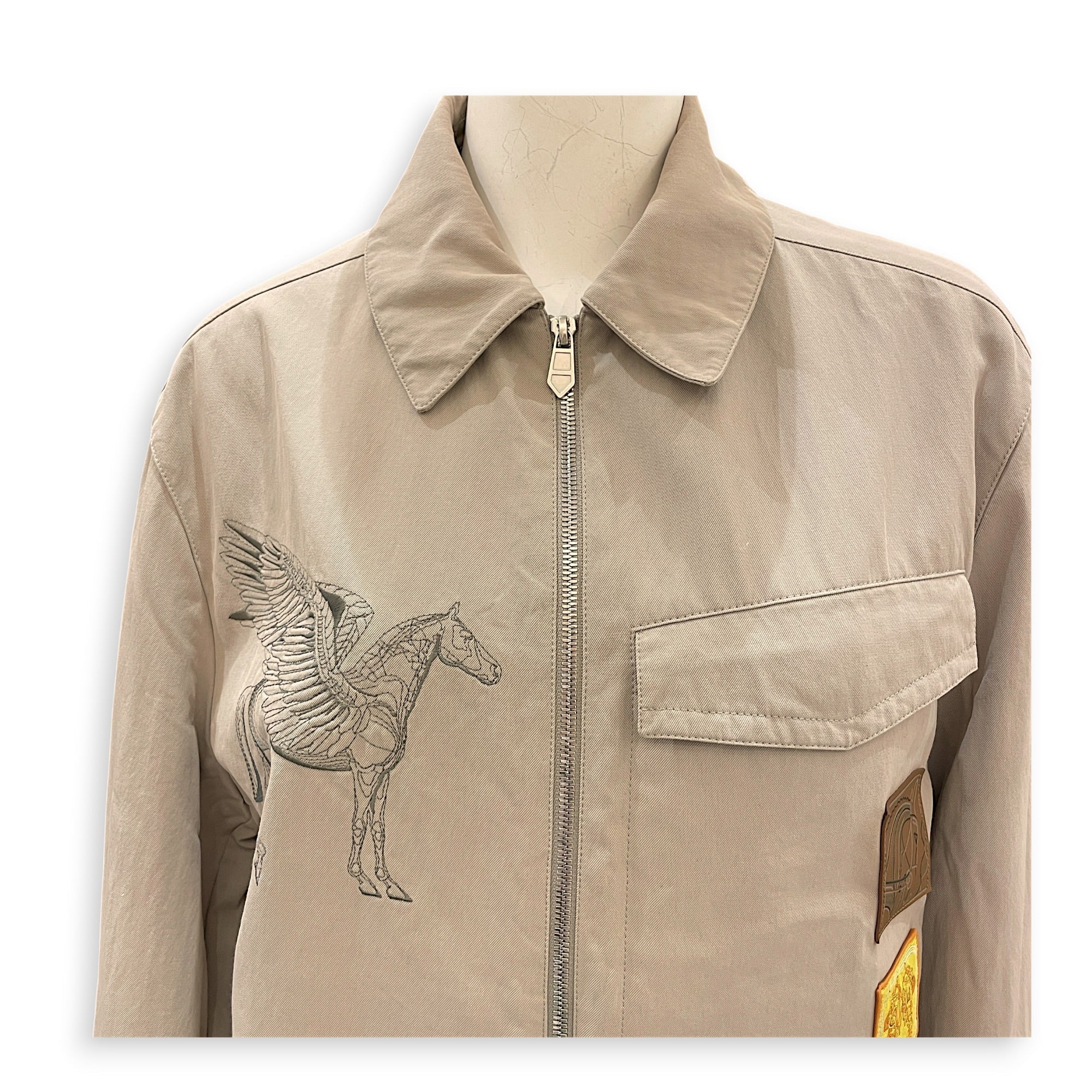 SS23 Light Grey Animal Print Shirt Jacket 48 Grey Ready-To-Wear in Cotton CL2607-22281 5