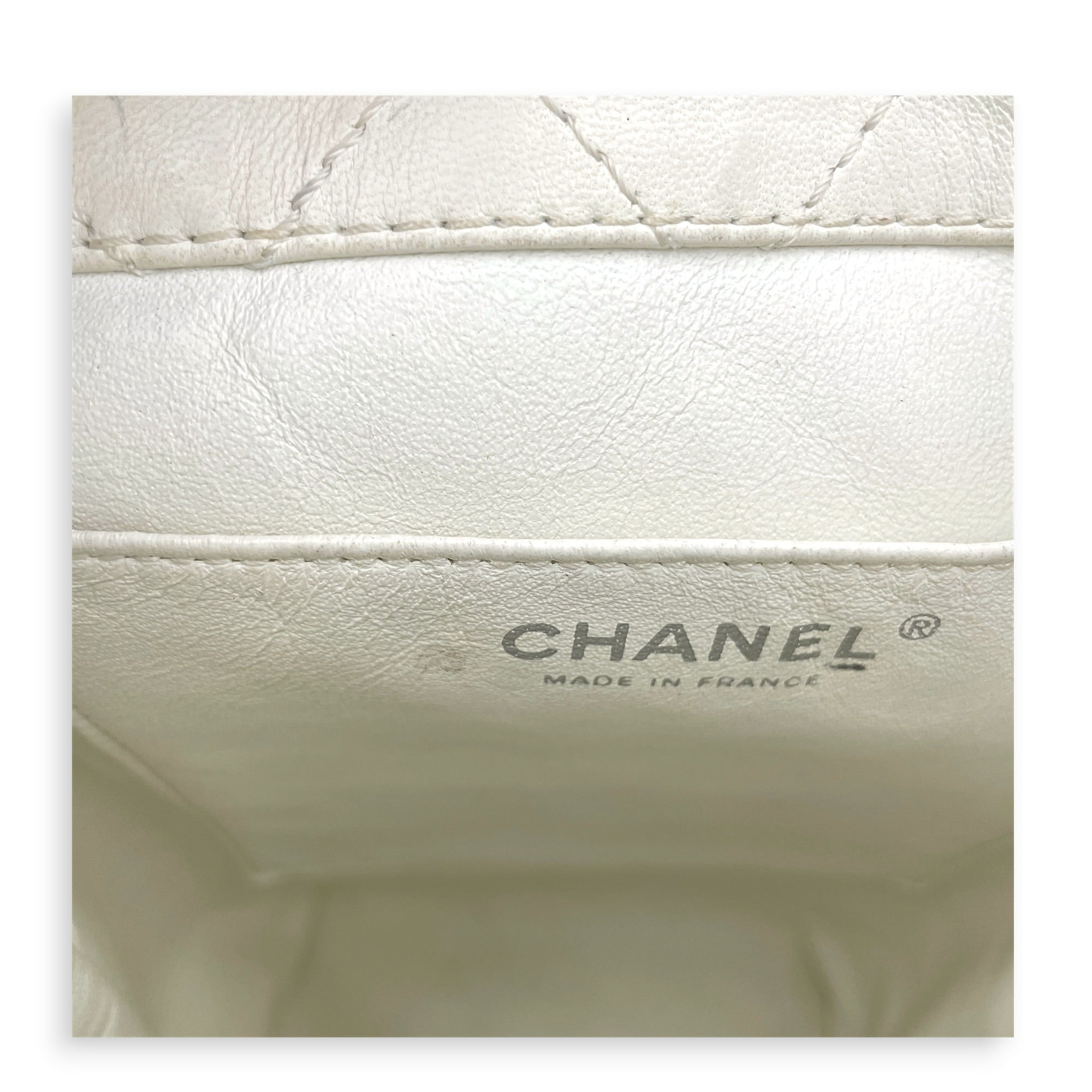 Bicolour Vertical Tote White Shoulder Bag in Lambskin Silver hardware CL2607-22282 5