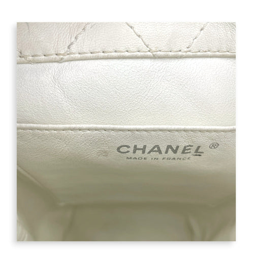 Bicolour Vertical Tote White Shoulder Bag in Lambskin Silver hardware CL2607-22282 5