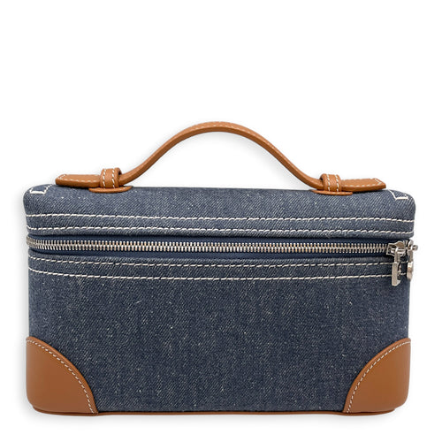 Extra Pocket 19 Blue Top Handle Bag in Denim