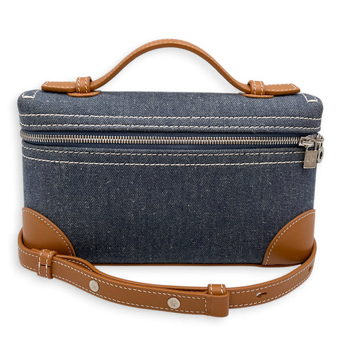 Extra Pocket 19 Blue Top Handle Bag in Denim