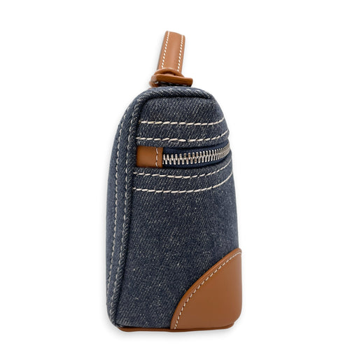Extra Pocket 19 Blue Top Handle Bag in Denim