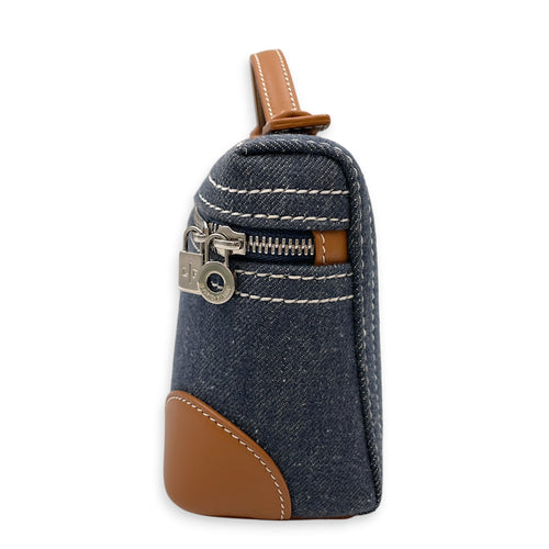 Extra Pocket 19 Blue Top Handle Bag in Denim