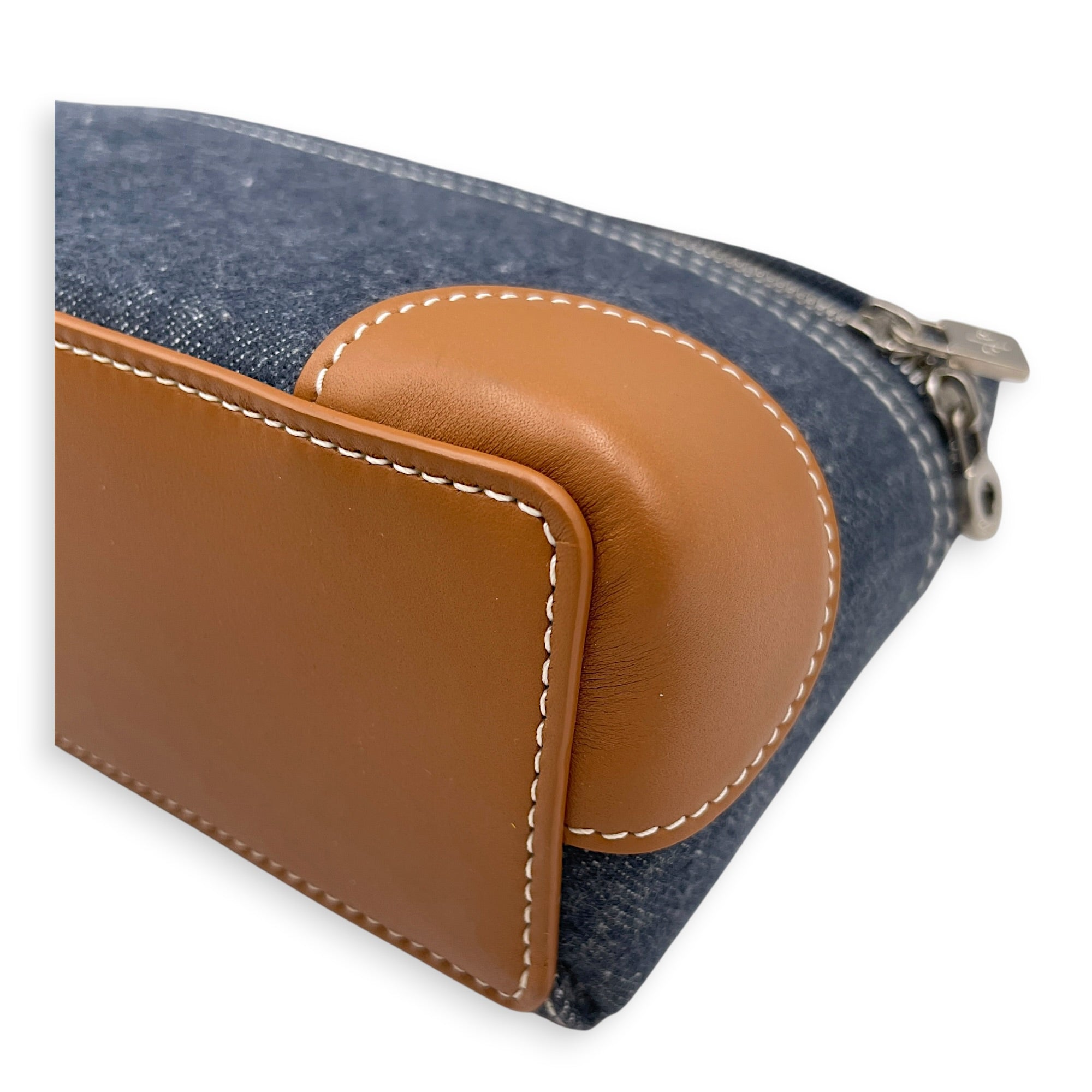 Extra Pocket 19 Blue Top Handle Bag in Denim