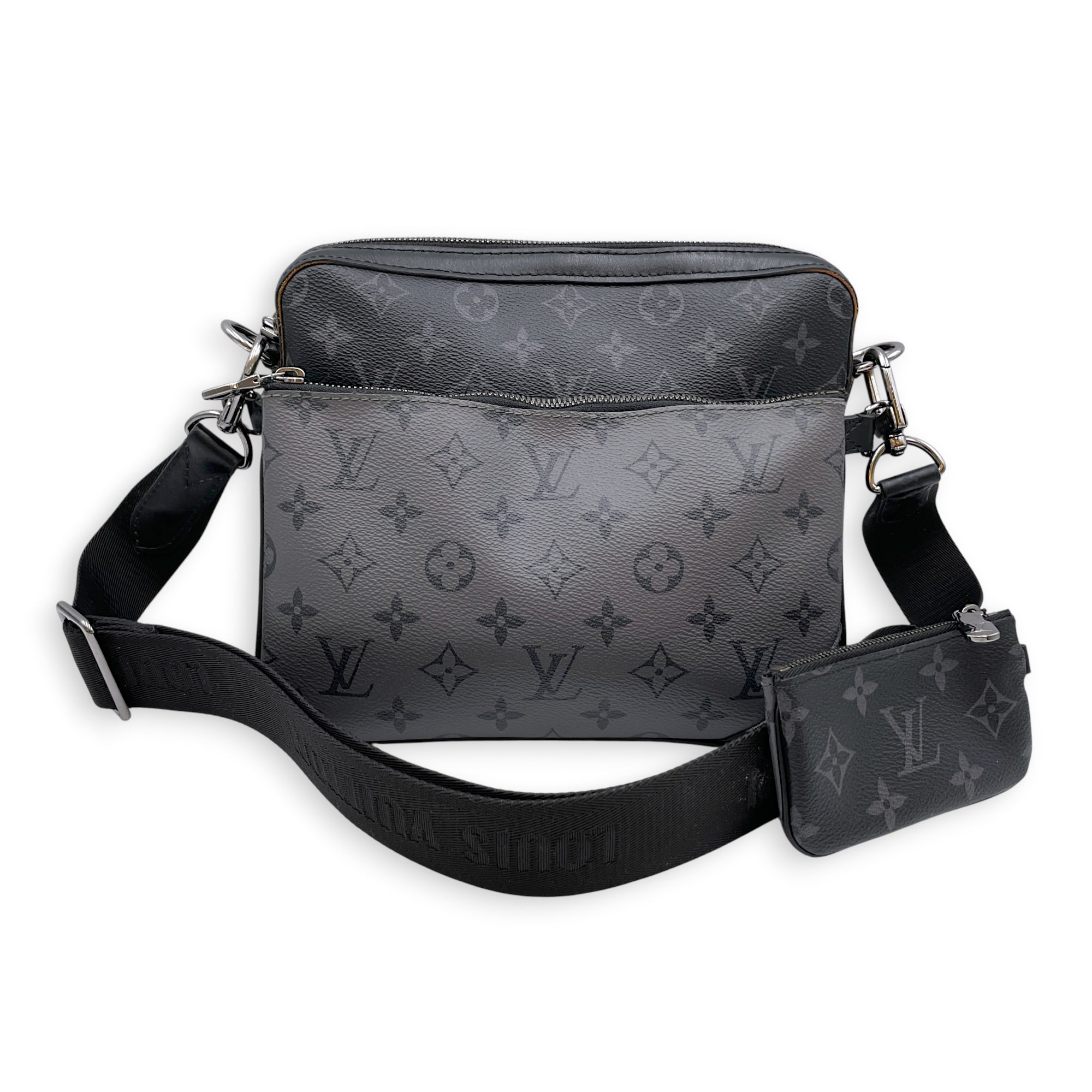 Tri Messenger Eclipse Monogram Reverse Grey Crossbody Bag in Canvas Silver hardware CL2607-22286 14