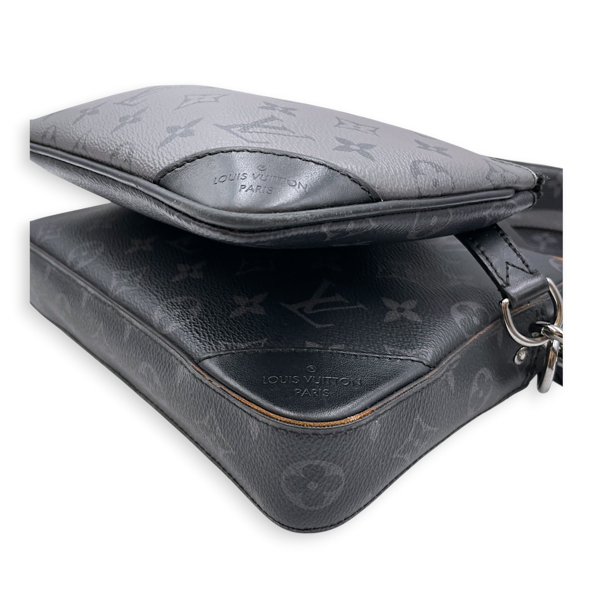 Tri Messenger Eclipse Monogram Reverse Grey Crossbody Bag in Canvas Silver hardware CL2607-22286 9