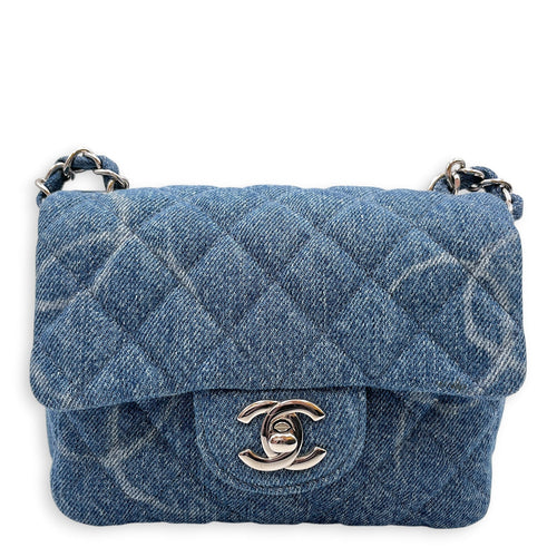 Square Mini Blue Crossbody Bag in Denim Silver hardware CL2607-22301 1