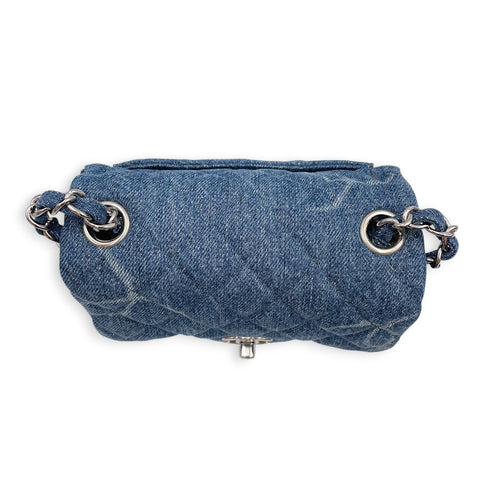 Square Mini Blue Crossbody Bag in Denim Silver hardware CL2607-22301 10