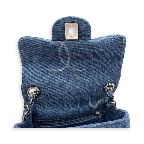 Square Mini Blue Crossbody Bag in Denim Silver hardware CL2607-22301 15