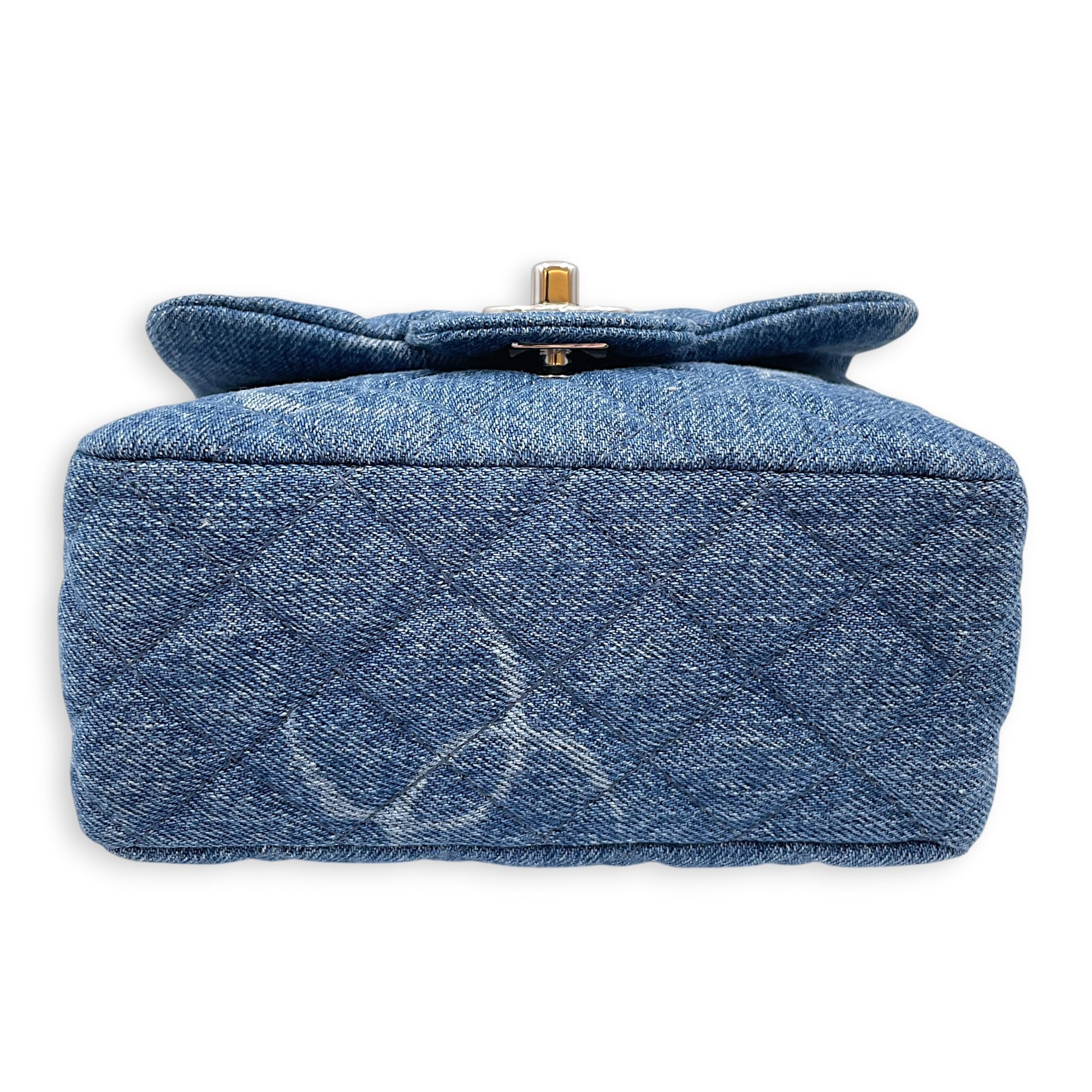 Square Mini Blue Crossbody Bag in Denim Silver hardware CL2607-22301 5