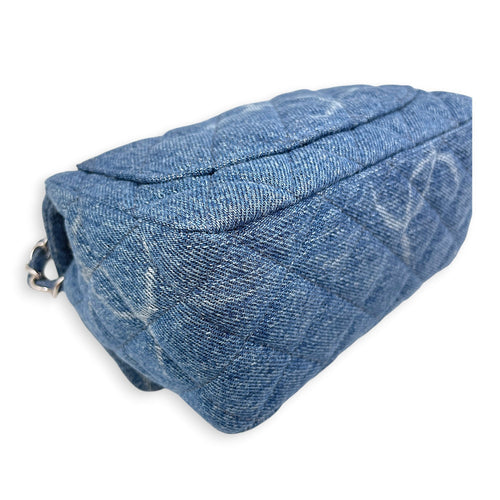 Square Mini Blue Crossbody Bag in Denim Silver hardware CL2607-22301 7