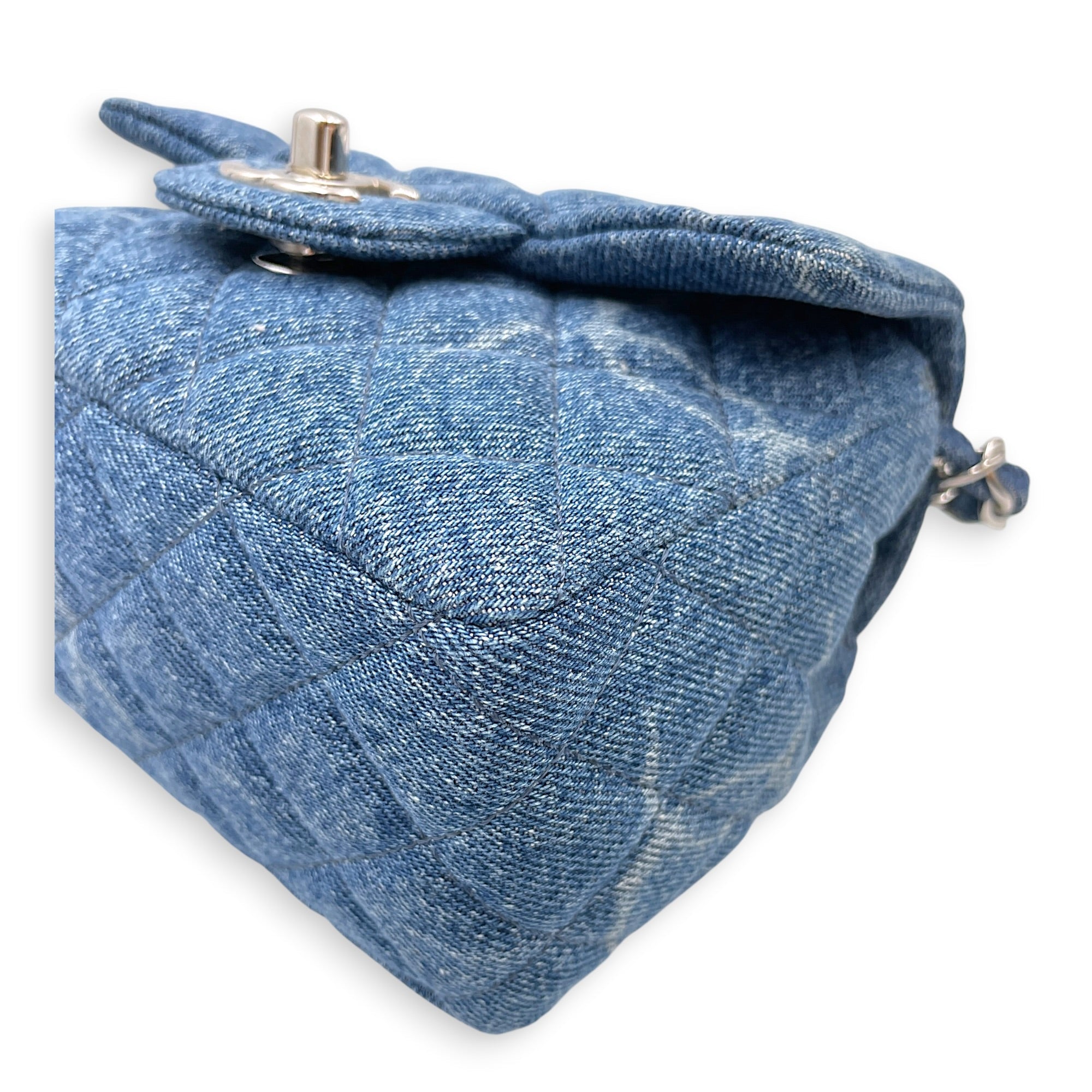 Square Mini Blue Crossbody Bag in Denim Silver hardware CL2607-22301 8