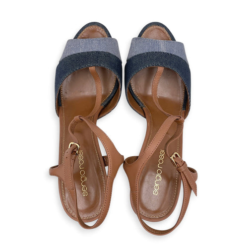 Edwige 39 Blue  Platform Heels in Calfskin CL2607-22307 1