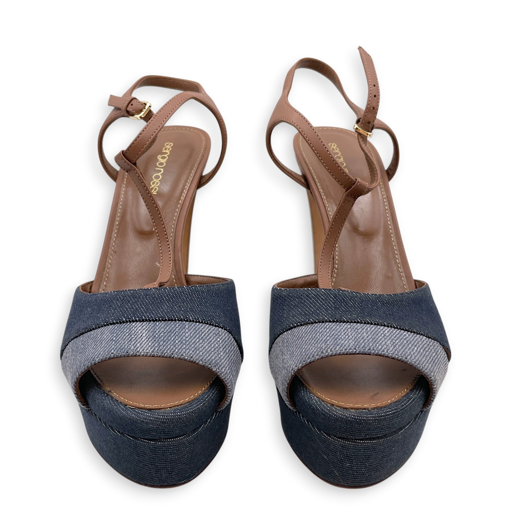 Edwige 39 Blue  Platform Heels in Calfskin CL2607-22307 6
