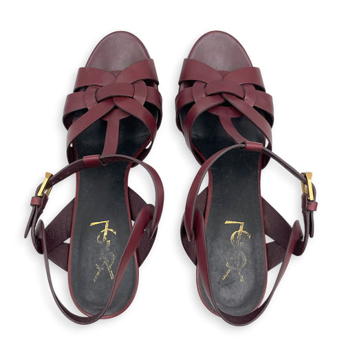 Tribute Leather 40 Red Platform Heels in Calfskin Gold hardware CL2607-22308 1