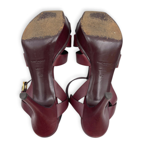 Tribute Leather 40 Red Platform Heels in Calfskin Gold hardware CL2607-22308 4