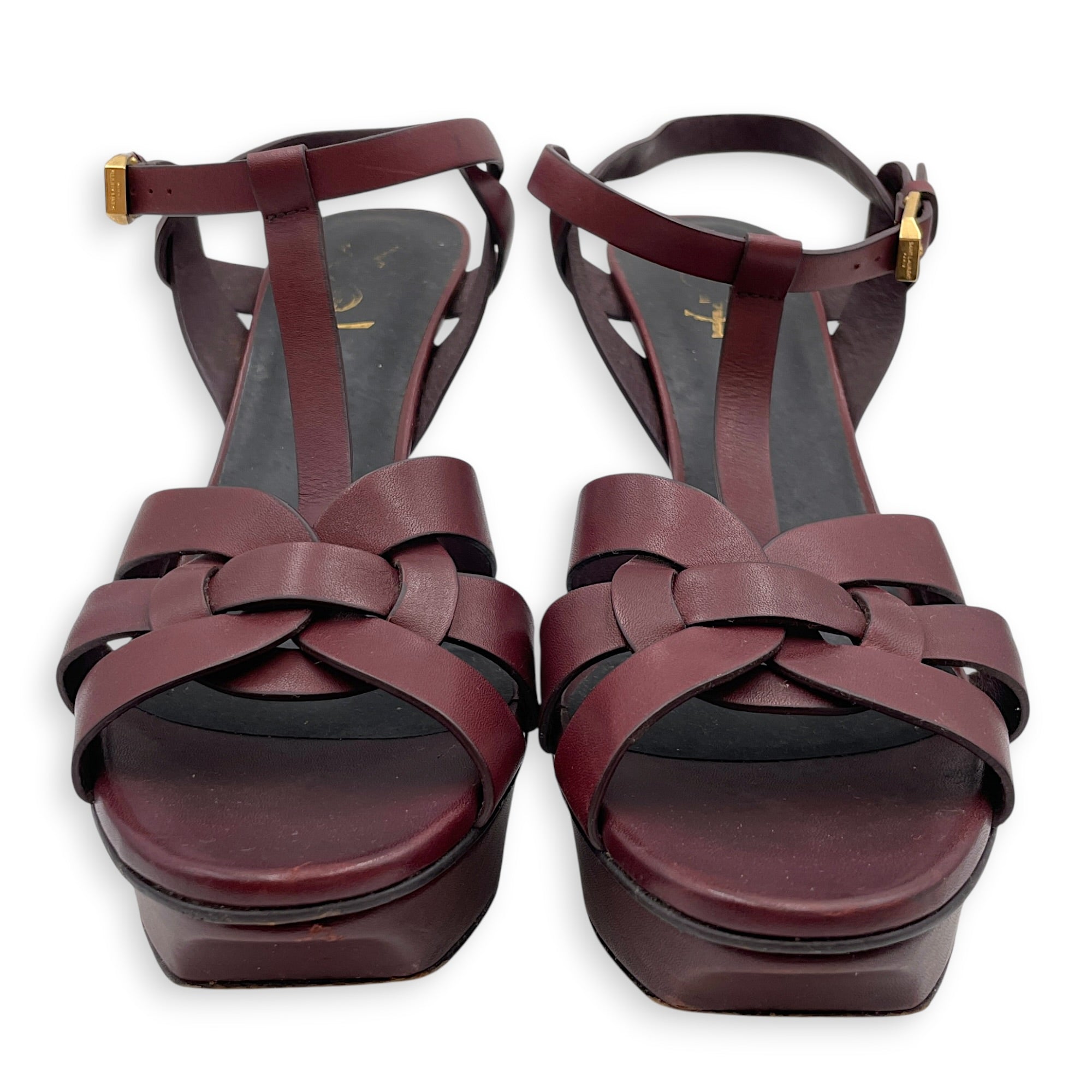 Tribute Leather 40 Red Platform Heels in Calfskin Gold hardware CL2607-22308 5