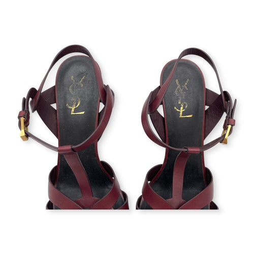 Tribute Leather 40 Red Platform Heels in Calfskin Gold hardware CL2607-22308 7