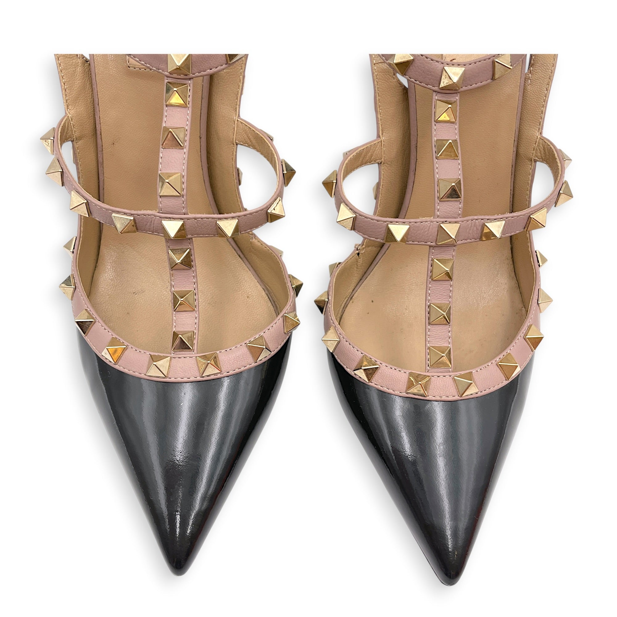 Garavani Rockstuds 41 Black Pumps in Patent Leather Gold hardware CL2607-22311 5