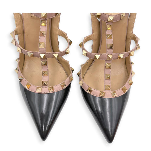 Garavani Rockstuds 41 Black Pumps in Patent Leather Gold hardware CL2607-22311 5