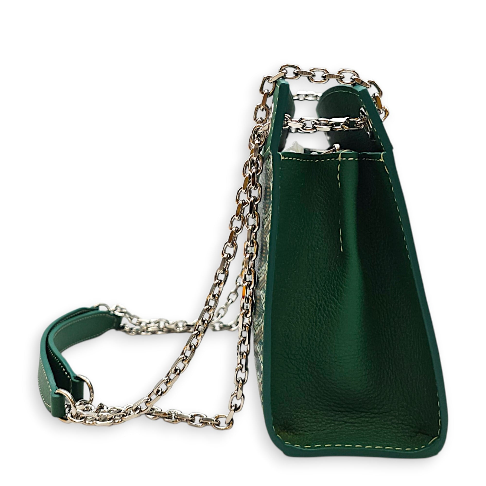 Mini Rouette Structure 20cm  Green Shoulder Bag Silver hardware CL2607-22316 4