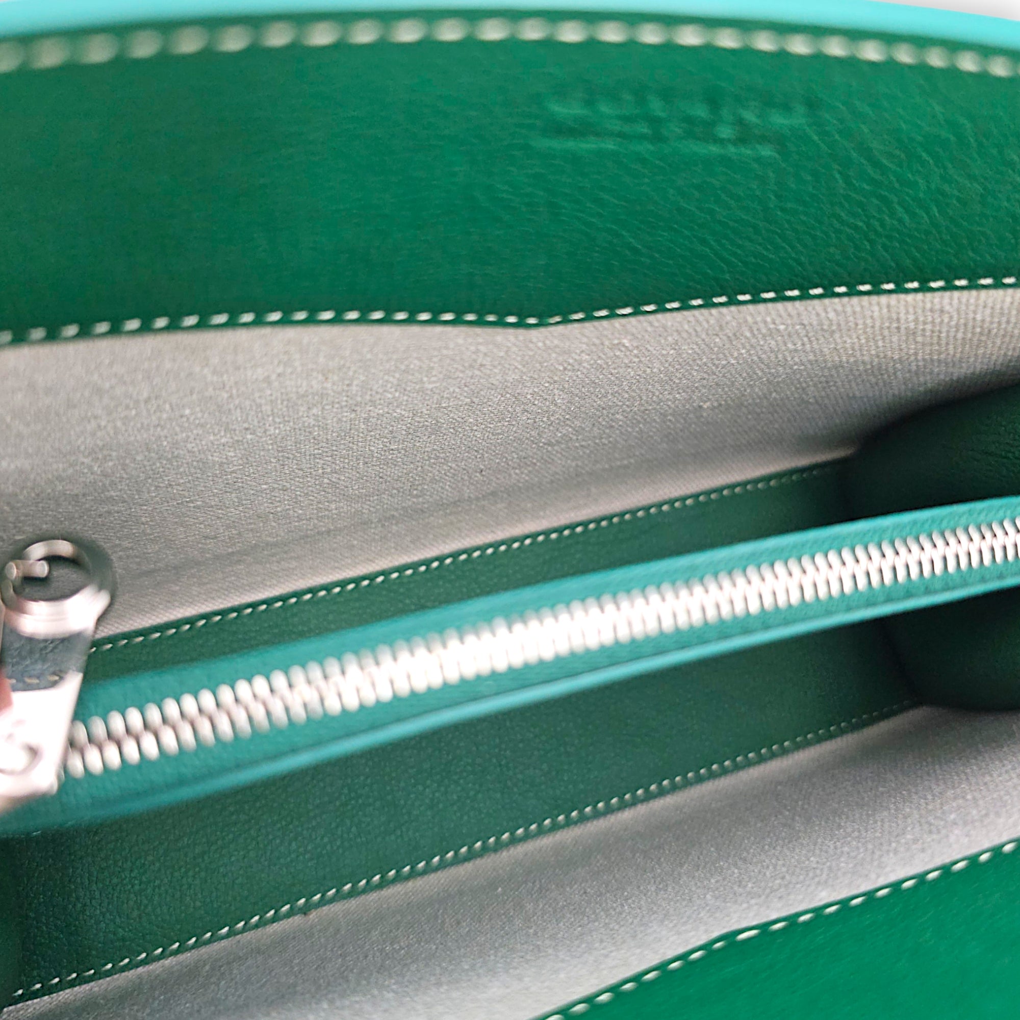 Mini Rouette Structure 20cm  Green Shoulder Bag Silver hardware CL2607-22316 6