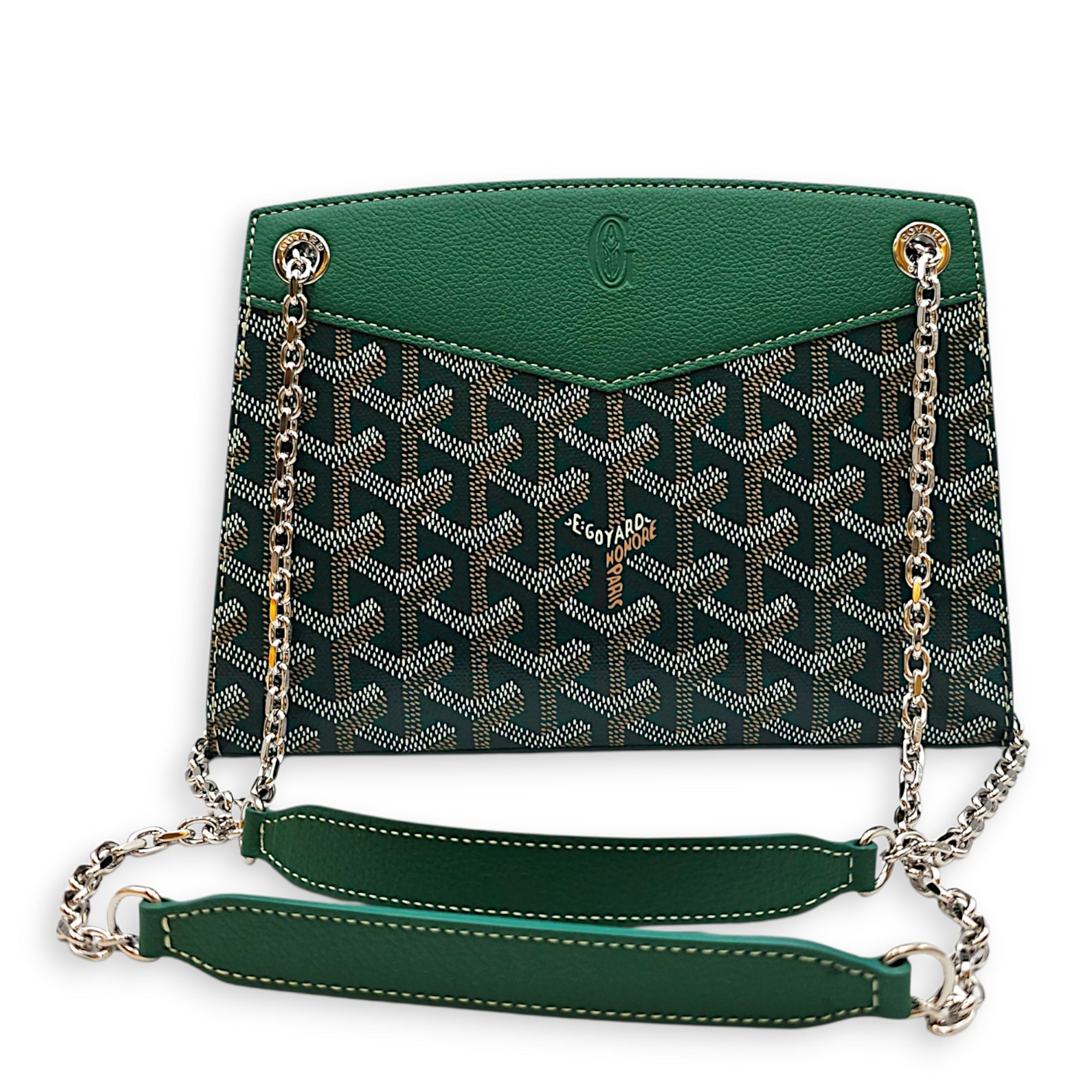 Mini Rouette Structure 20cm  Green Shoulder Bag Silver hardware CL2607-22316 7