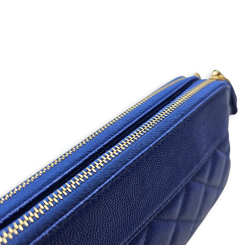 Timeless Wallet on Chain  Blue Crossbody Bag in Caviar Leather CL2607-22317 11
