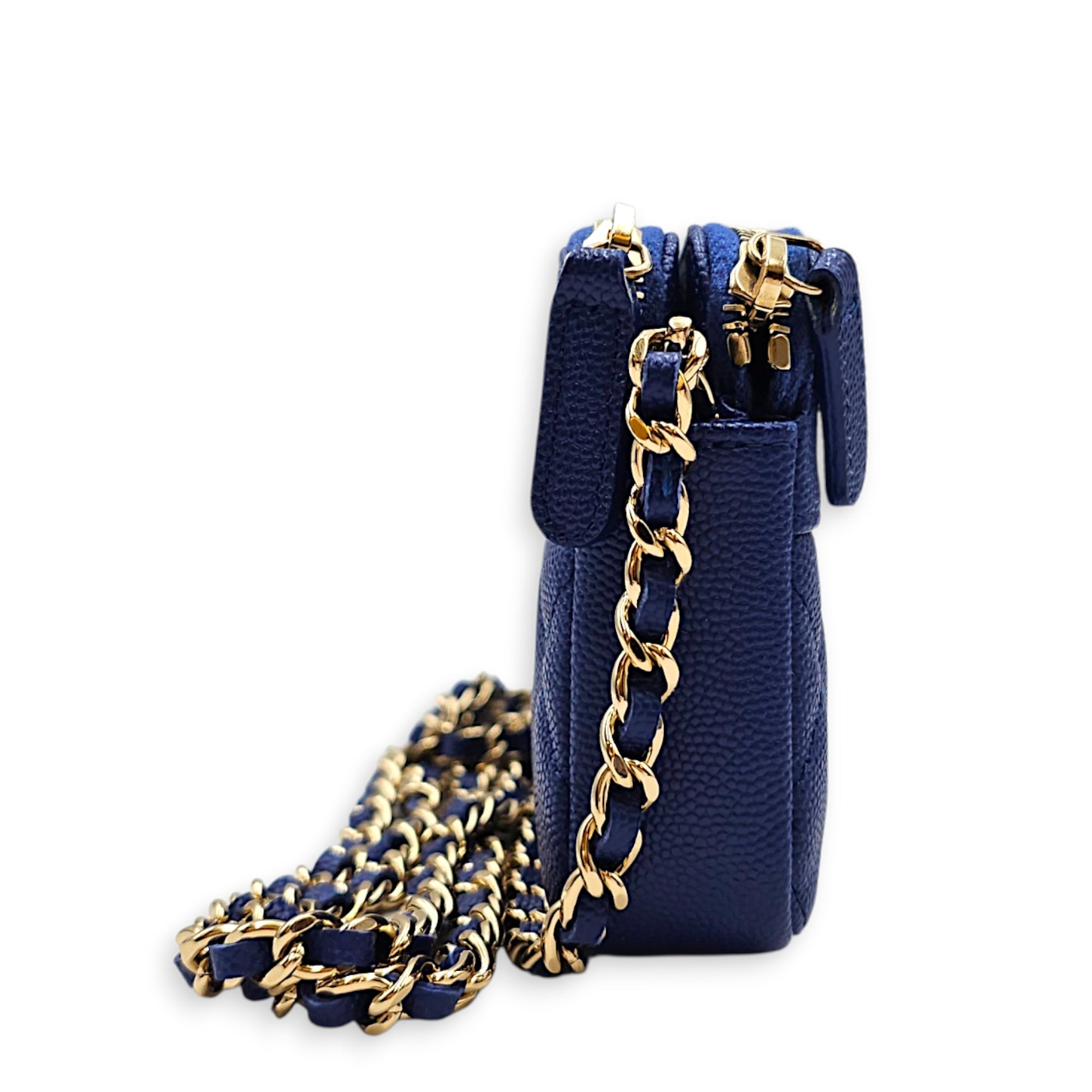 Timeless Wallet on Chain  Blue Crossbody Bag in Caviar Leather CL2607-22317 3