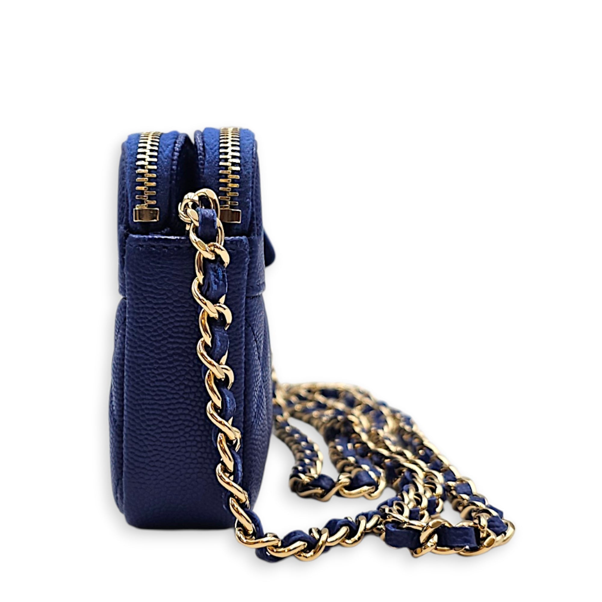 Timeless Wallet on Chain  Blue Crossbody Bag in Caviar Leather CL2607-22317 4