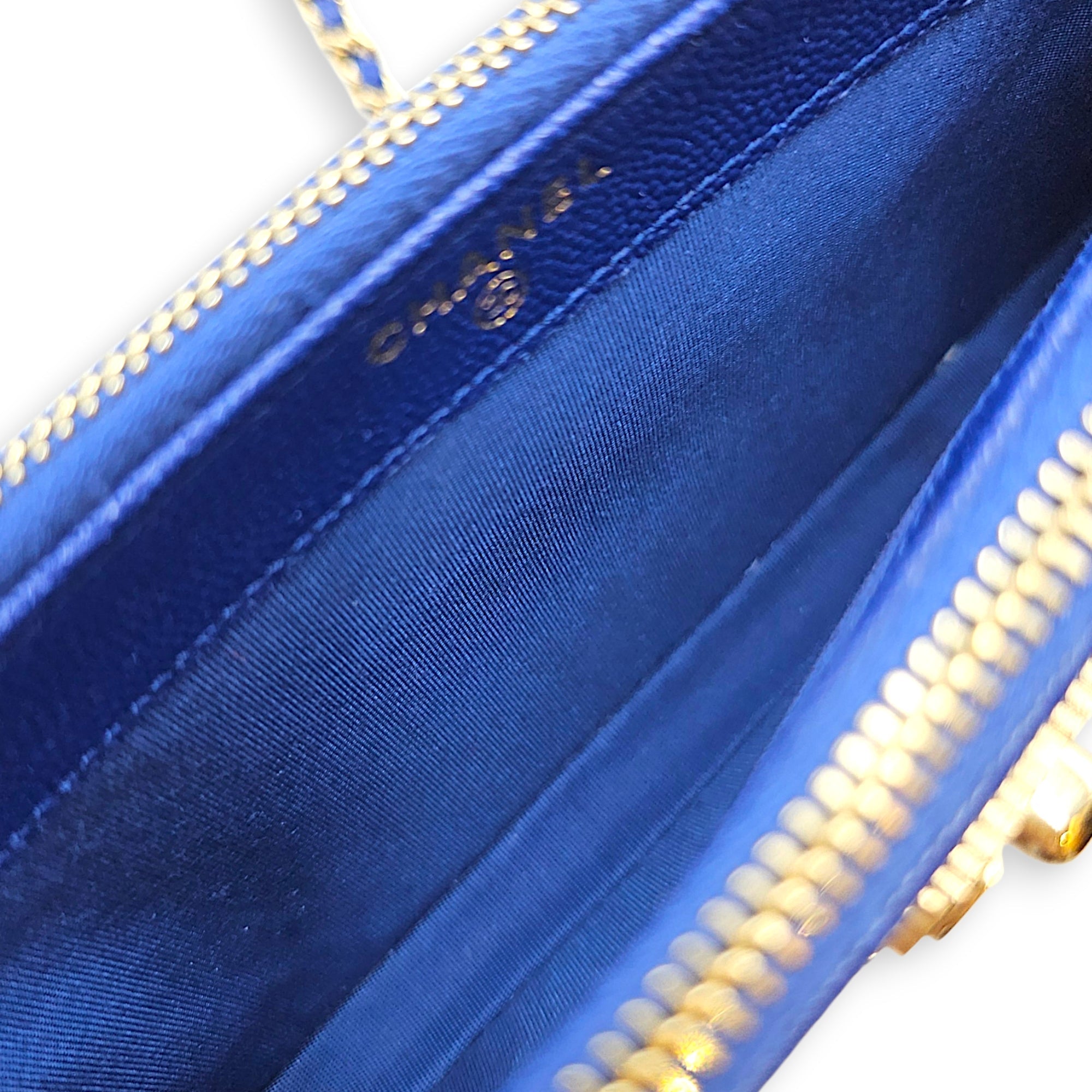 Timeless Wallet on Chain  Blue Crossbody Bag in Caviar Leather CL2607-22317 6