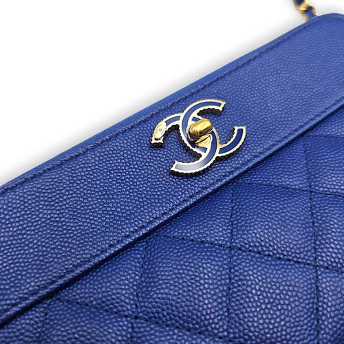 Timeless Wallet on Chain  Blue Crossbody Bag in Caviar Leather CL2607-22317 8
