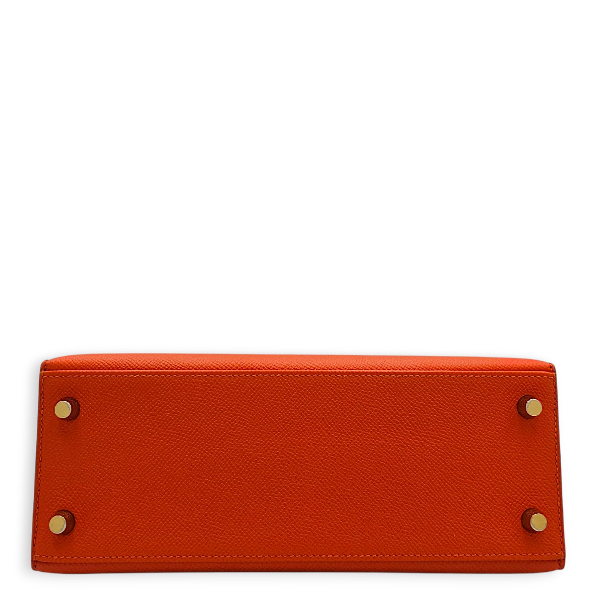 Sellier Kelly 25 Terre Battue in Epsom Gold hardware