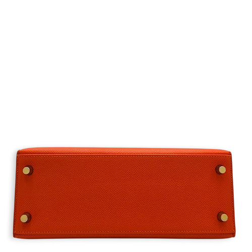 Sellier Kelly 25 Terre Battue in Epsom Gold hardware