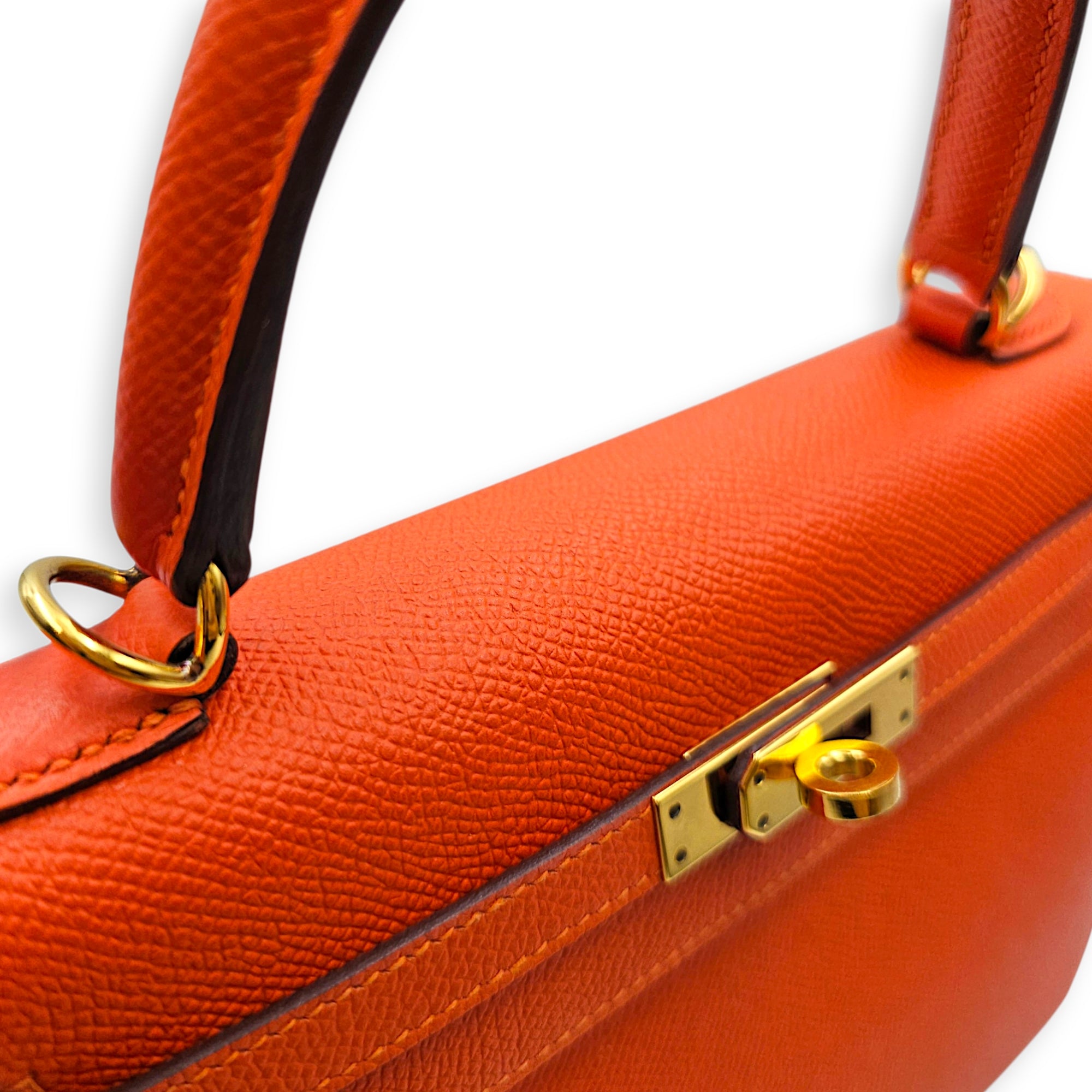 Sellier Kelly 25 Terre Battue in Epsom Gold hardware