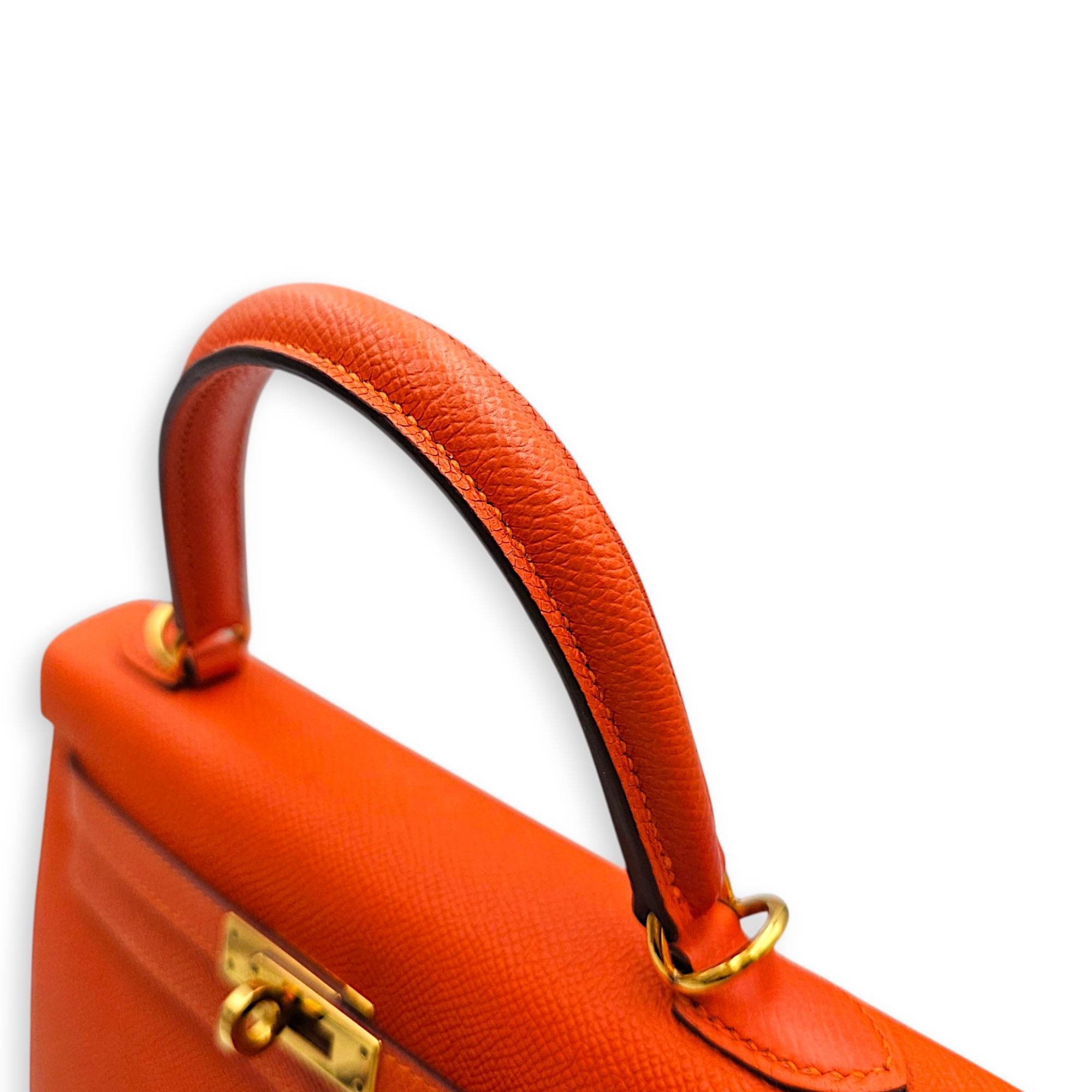 Sellier Kelly 25 Terre Battue in Epsom Gold hardware