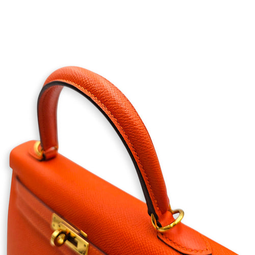 Sellier Kelly 25 Terre Battue in Epsom Gold hardware