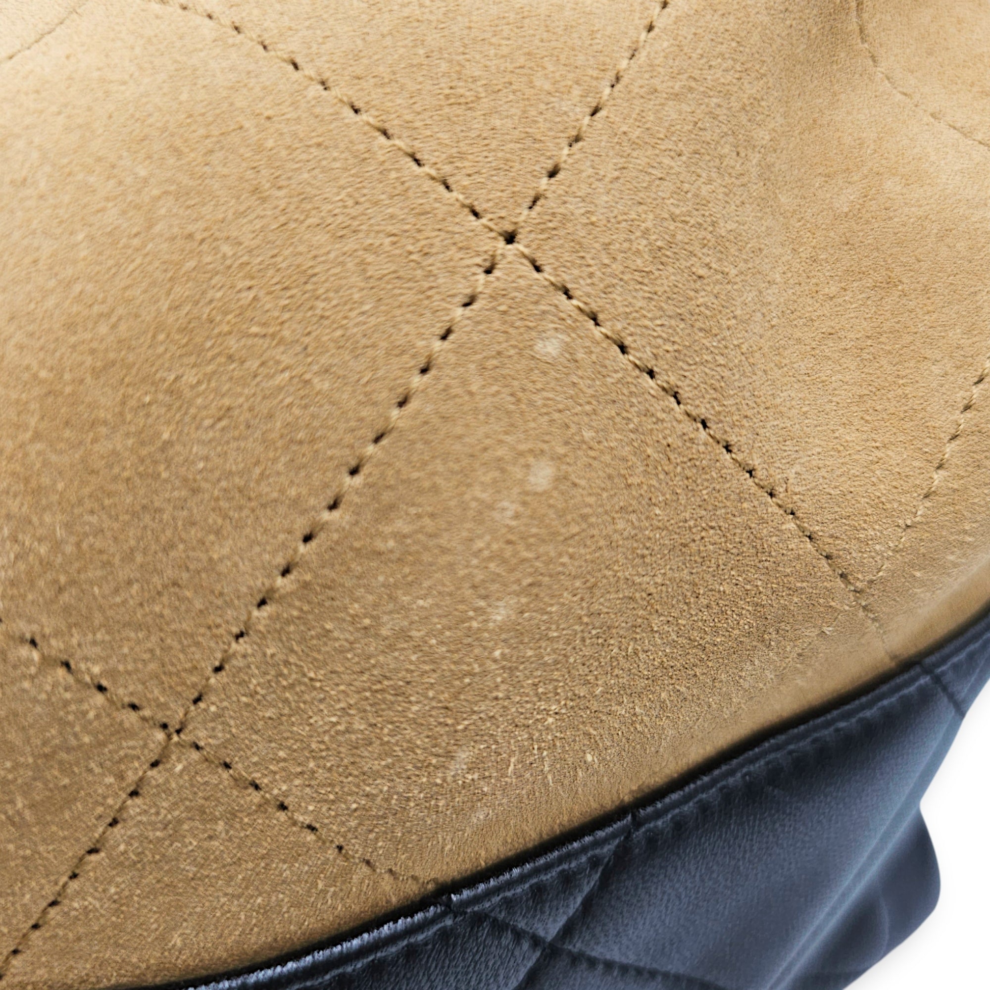 25A Two tone Shopping 33 cm Beige Shoulder Bag in Suede Leather Gold hardware CL2607-22321 12