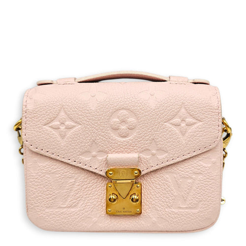 Micro Metis Pink Crossbody Bag in Empreinte Leather Gold hardware CL2607-22326 1