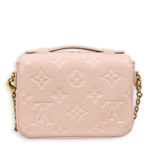 Micro Metis Pink Crossbody Bag in Empreinte Leather Gold hardware CL2607-22326 2