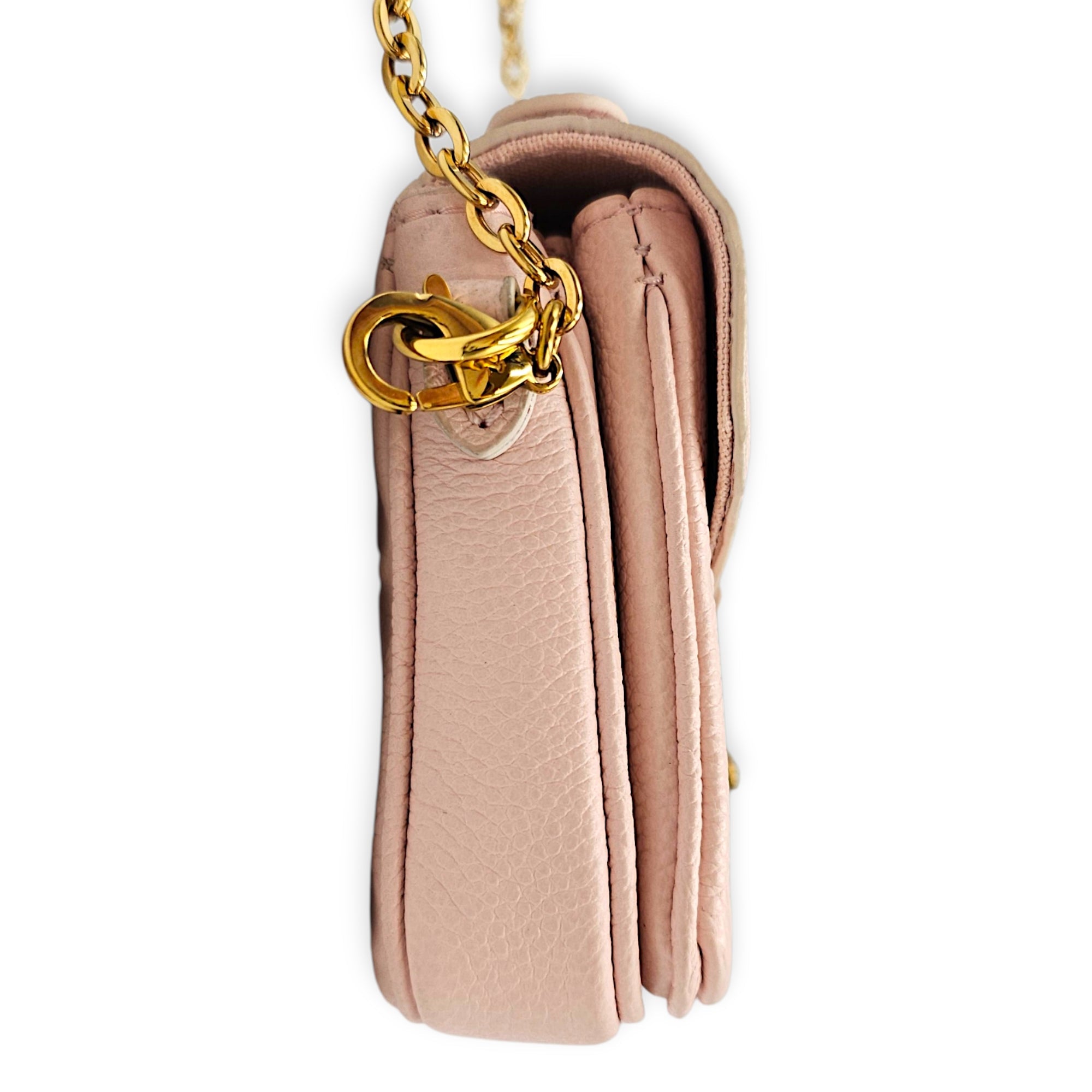 Micro Metis Pink Crossbody Bag in Empreinte Leather Gold hardware CL2607-22326 4