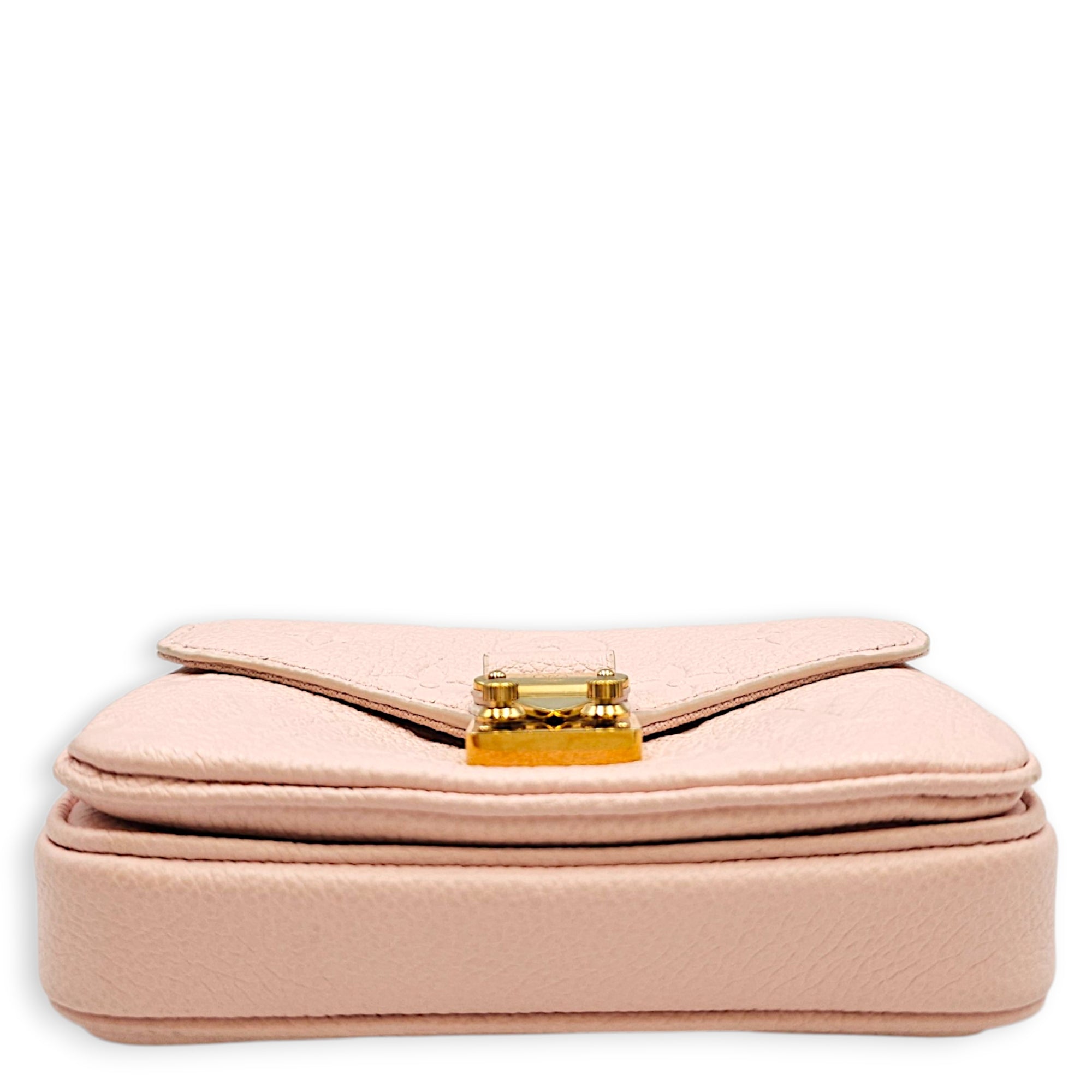 Micro Metis Pink Crossbody Bag in Empreinte Leather Gold hardware CL2607-22326 6